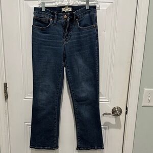 Madewell Blue Mid-rise kick out jeans
